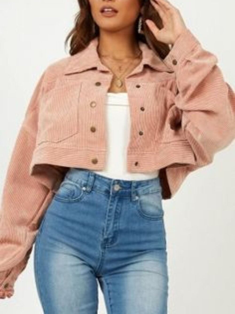 Cropped Corduroy pink Jacket